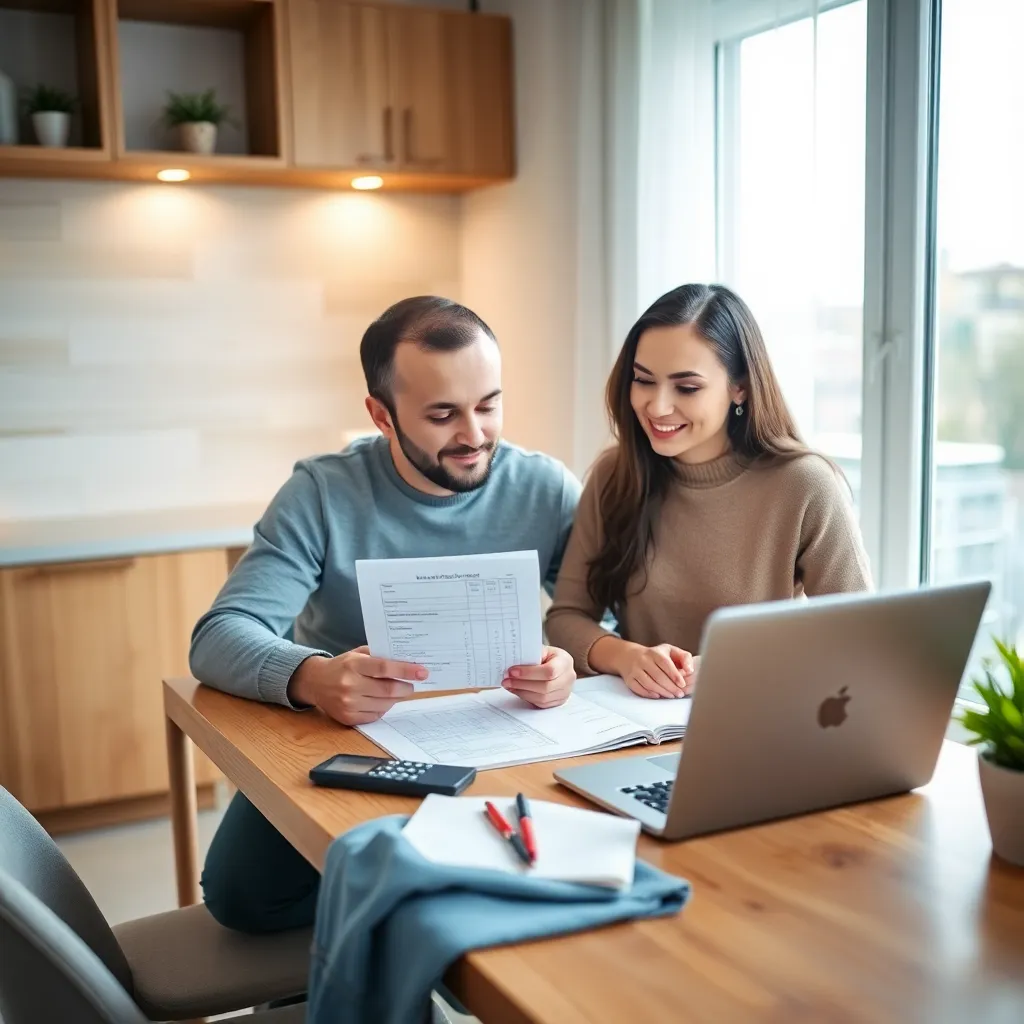 Молодая казахстанская пара планирует семейный бюджет за столом