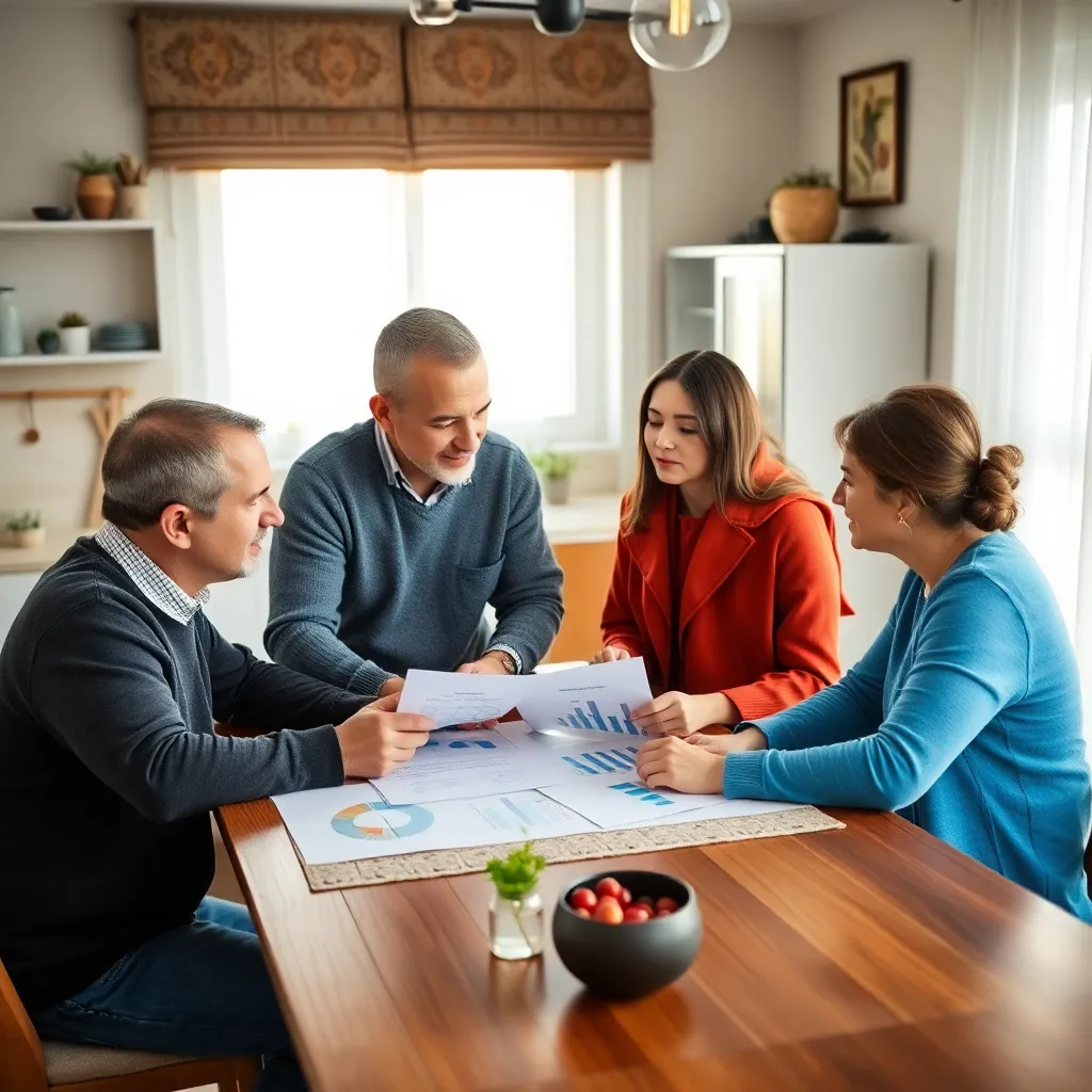 Молодая казахстанская женщина составляет финансовый план в блокноте рядом с ноутбуком