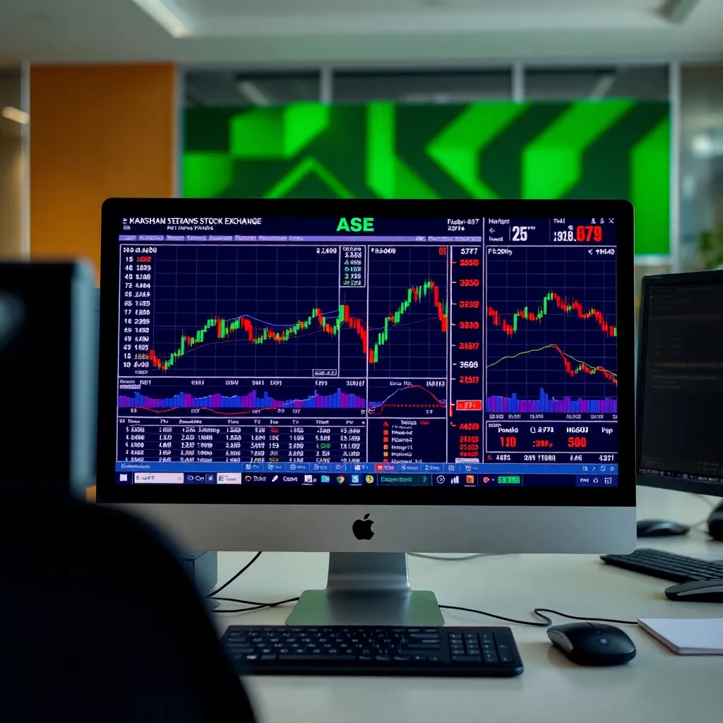 Казахстанские пользователи анализируют финансовые показатели на планшете